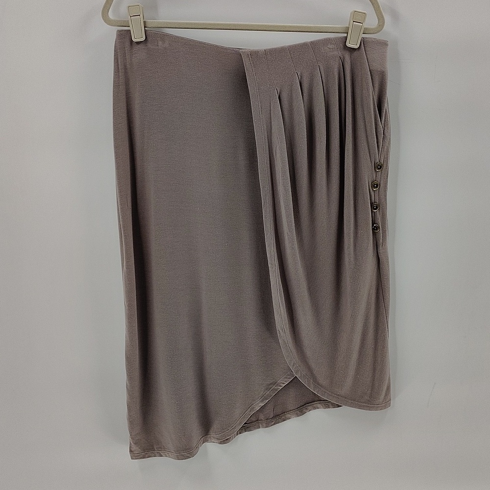 Simply Noelle Skirt Size XXL Gray Elastic Waist Lightweight Stretch Flowy Pocket